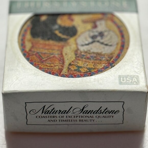 Thirstystone Natural Solid Sandstone Coasters Set Of 4 Chickens Design - Picture 7 of 14